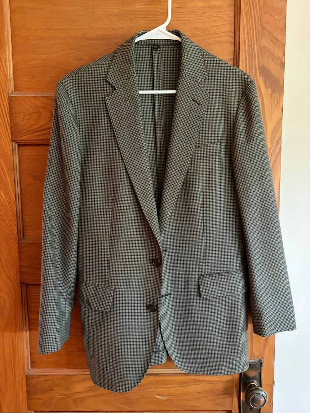 J. Crew Men's Houndstooth Two-Button Blazer - Brown and tan
